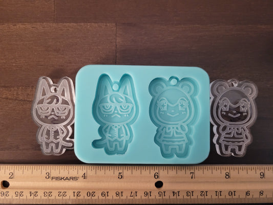 cat/ bear Keychain Molds