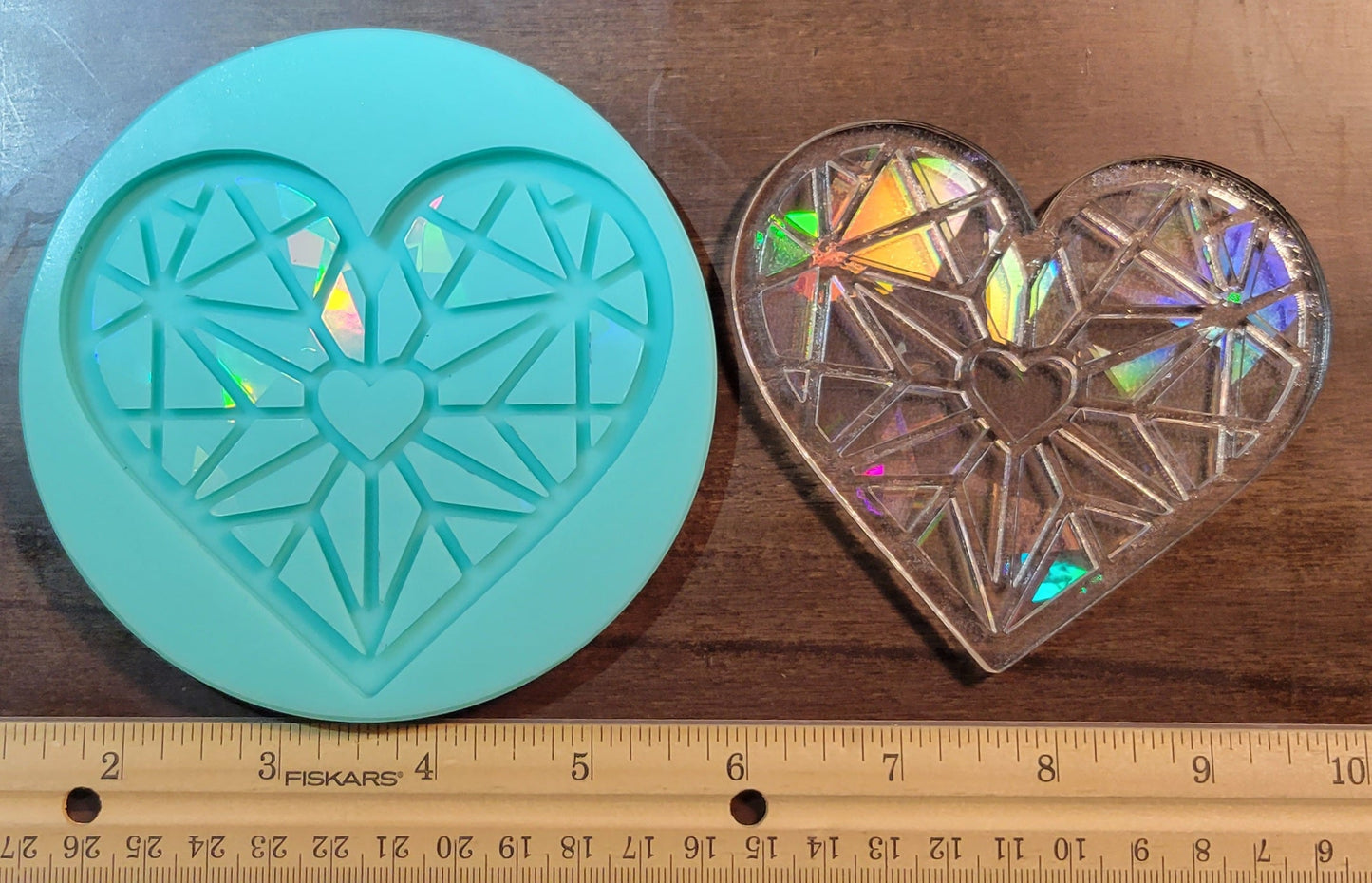 Heart Layered Holographic Coaster Molds