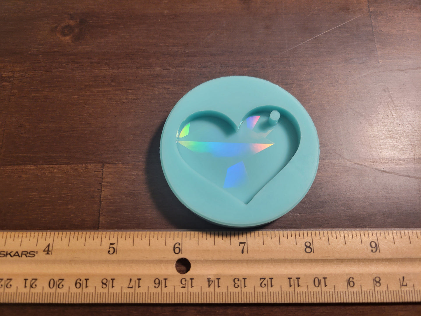 Holographic Heart Keychain-scattered