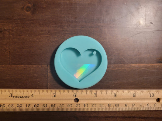 Holographic Heart Keychain-radient