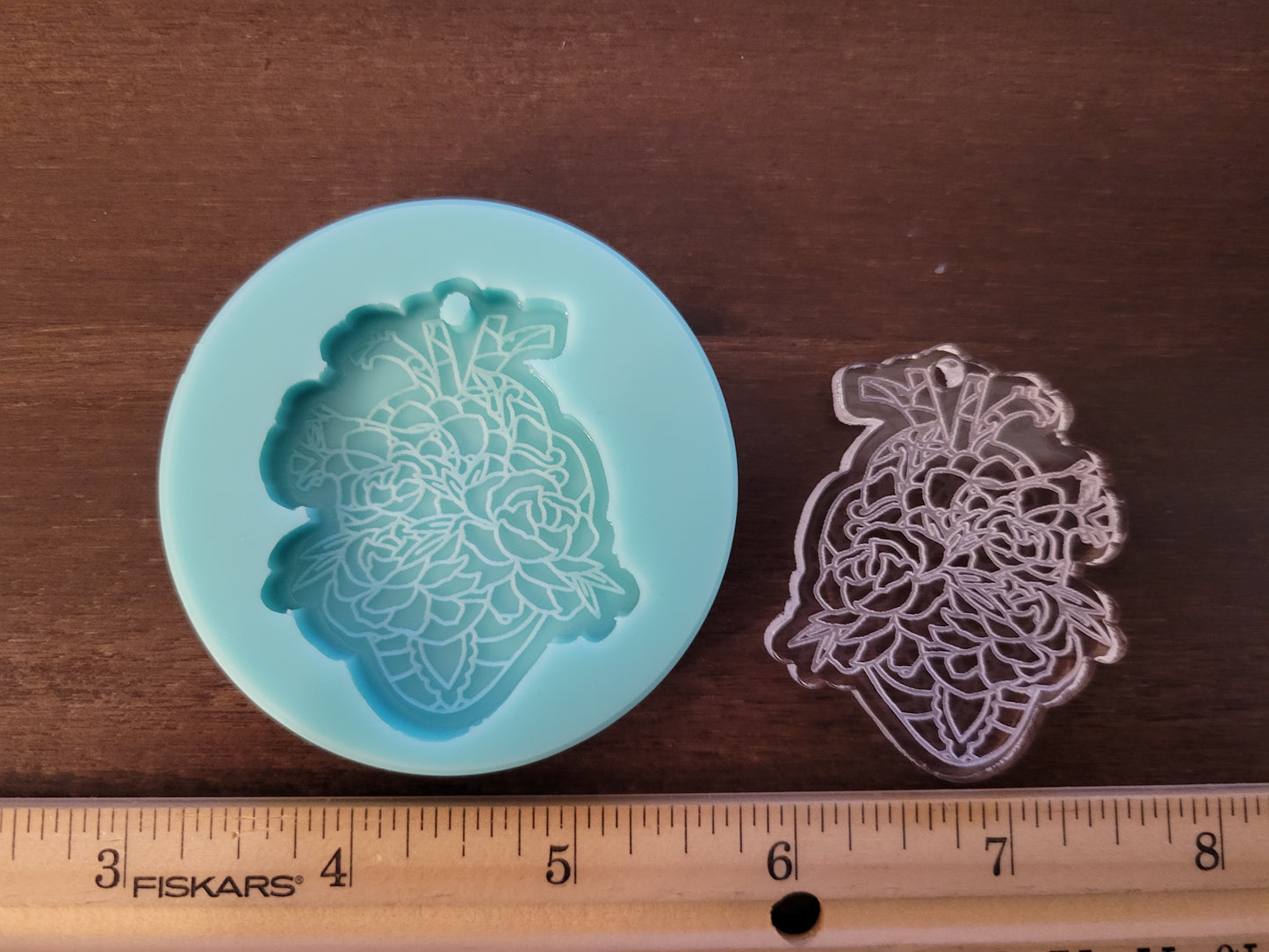 Floral Heart Keychain Mold