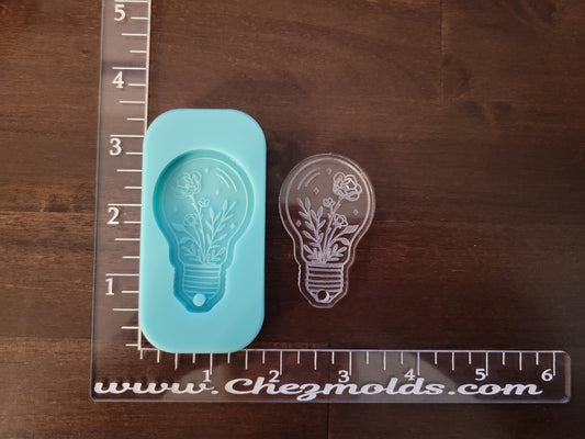 Lightbulb Keychain-Flowers