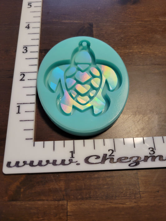 Holographic turtle Keychain