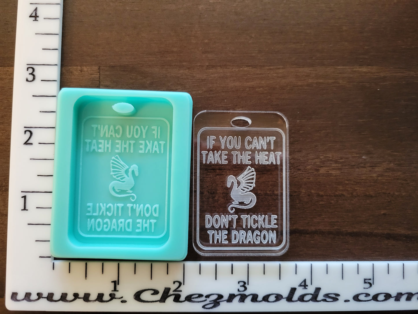 Cant stand the heat-dragon keychain