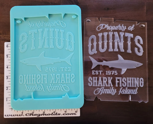 Quints shark fishing sign/ wall plaque