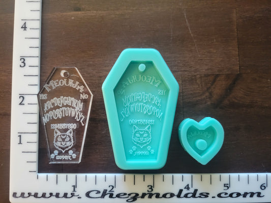 Meouija keychain and planchette charm