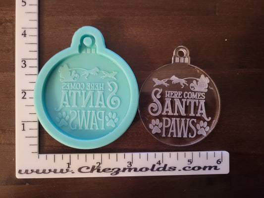 Here comes santa paws ornament