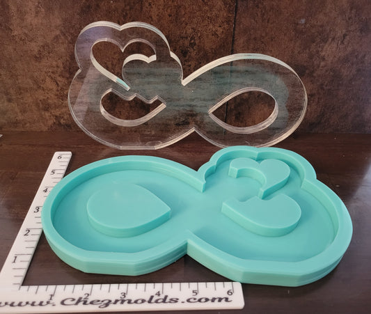 XL infinity double heart- 1/2 inch free standing