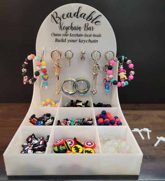 Beadable keychain bar stand (side boxes sold separately )