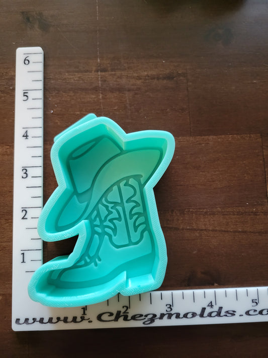 cowboy boot n hat freshie mold