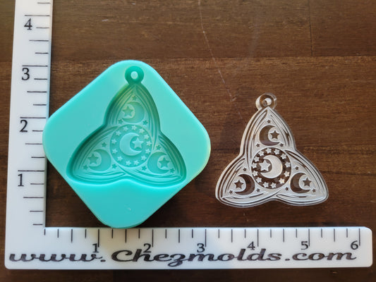 triquetra and moons keychain