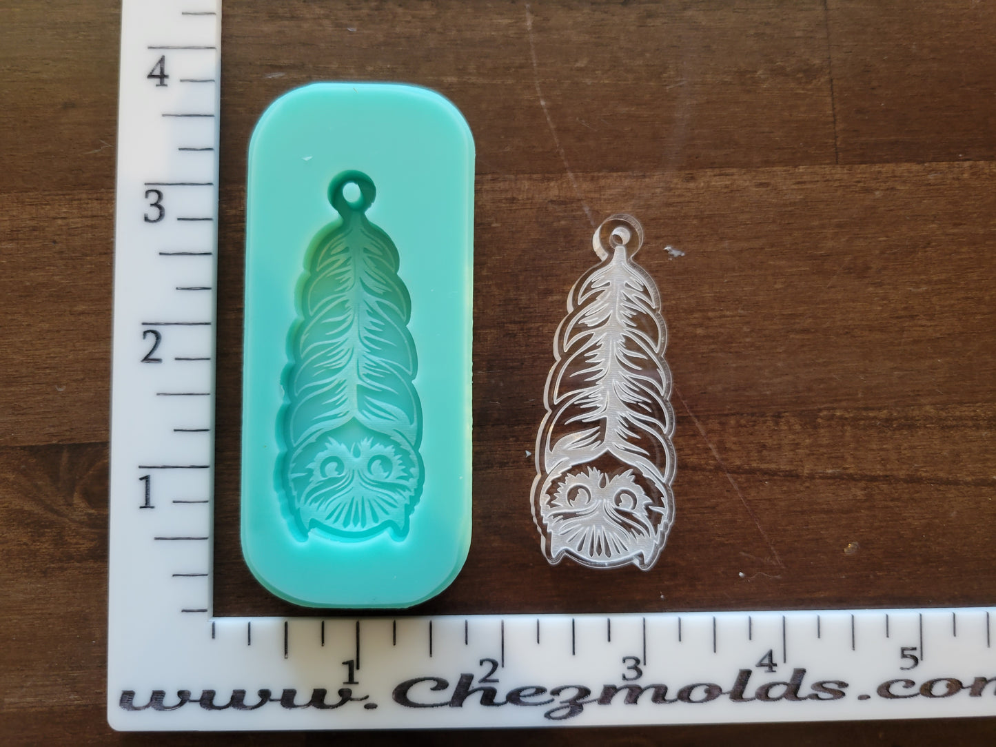 owl feather keychain